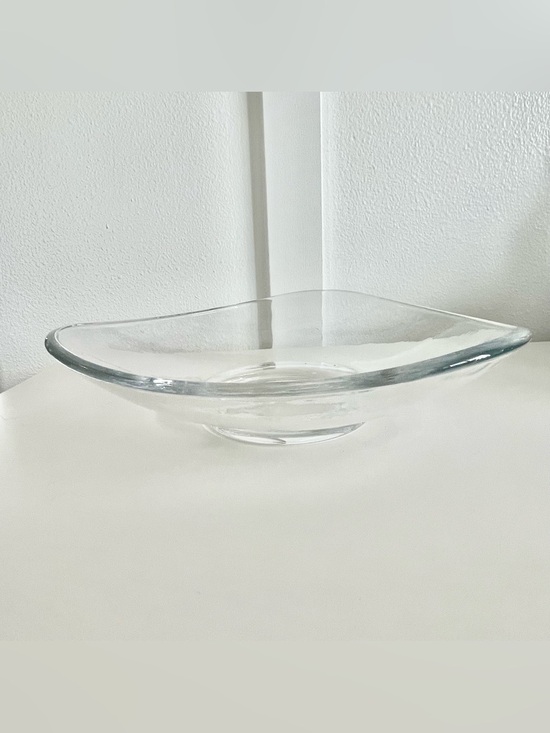 Other - Nambe 11" Heavy Clear Glass Tri-Corner Triangle Bowl Neil Cohen Centerpiece MCM